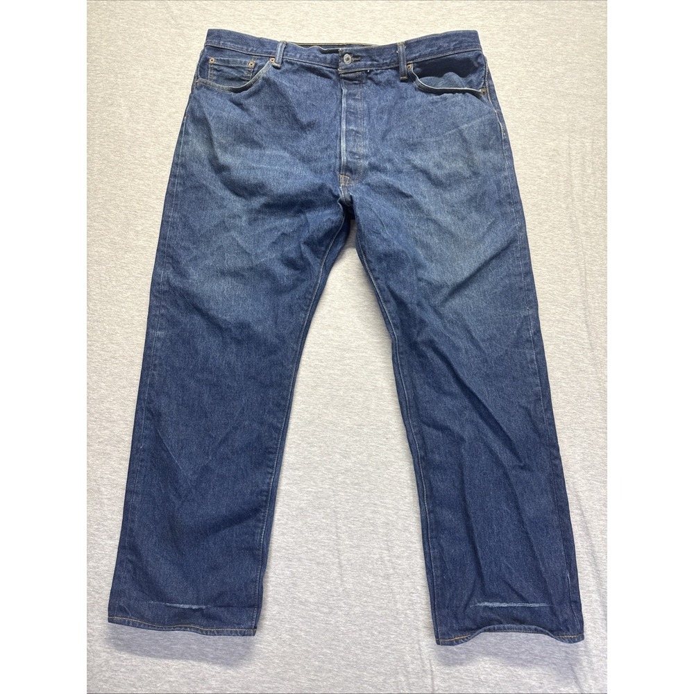 Levis 501 Jeans Mens 44x32 (fits 42x31) Blue Denim Straight Leg Button Fly Pant